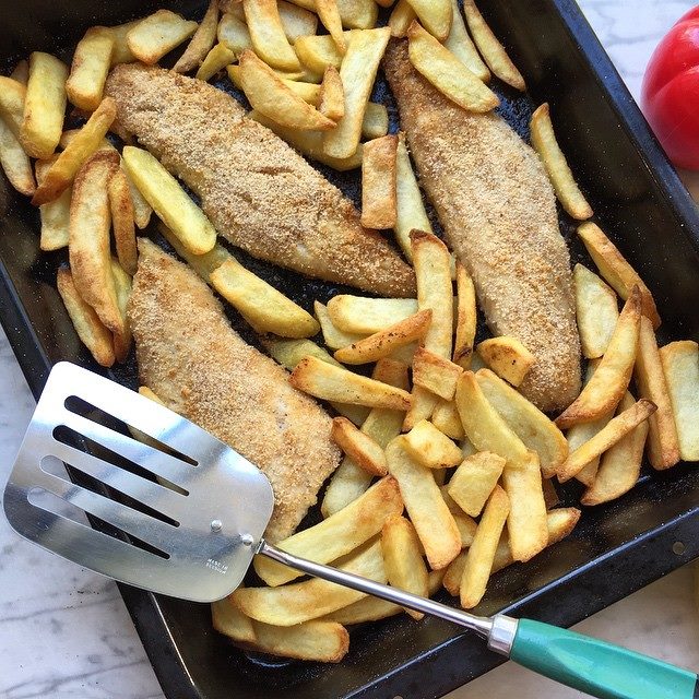 One Tray Oven Baked Hake and Chips 