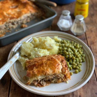 Sausage and Onion Puff Pastry Pie