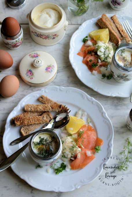 Coddled Eggs with Smoked Salmon & Dill