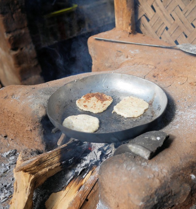 cooking pol roti