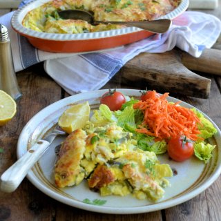 Award Winning Scottish Fish: Smoked plaice, Leek & Cheese Gratin with Chervil & Lemon