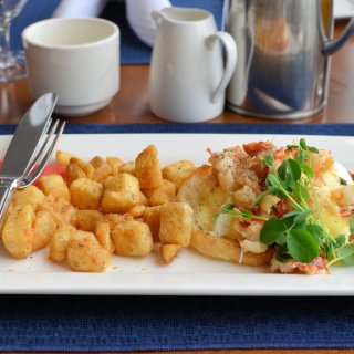 Lobster Benedict with Breakfast Potatoes