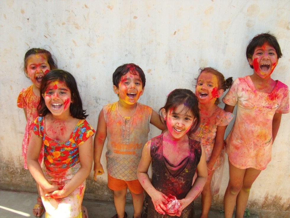 Children and the festival of Holi