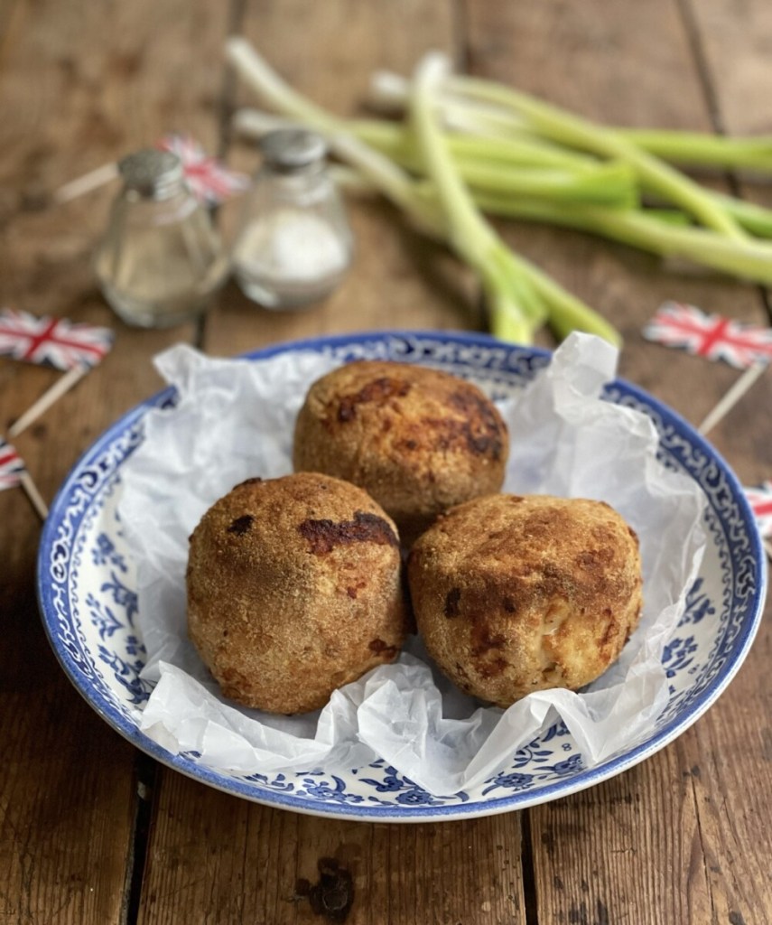 Air Fryer Coronation Chicken Scotch Eggs