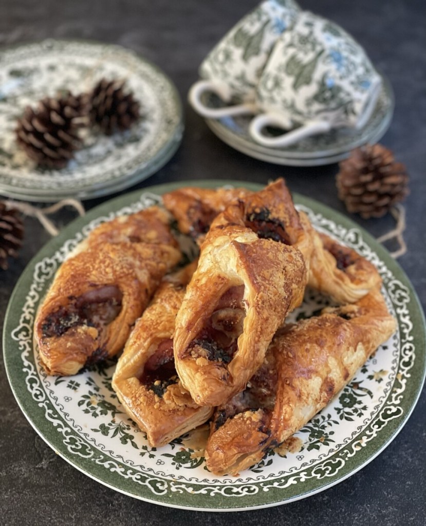 These easy to make Pigs in Blanket and Cranberry Turnovers use only five ingredients plus a beaten egg for the glaze.