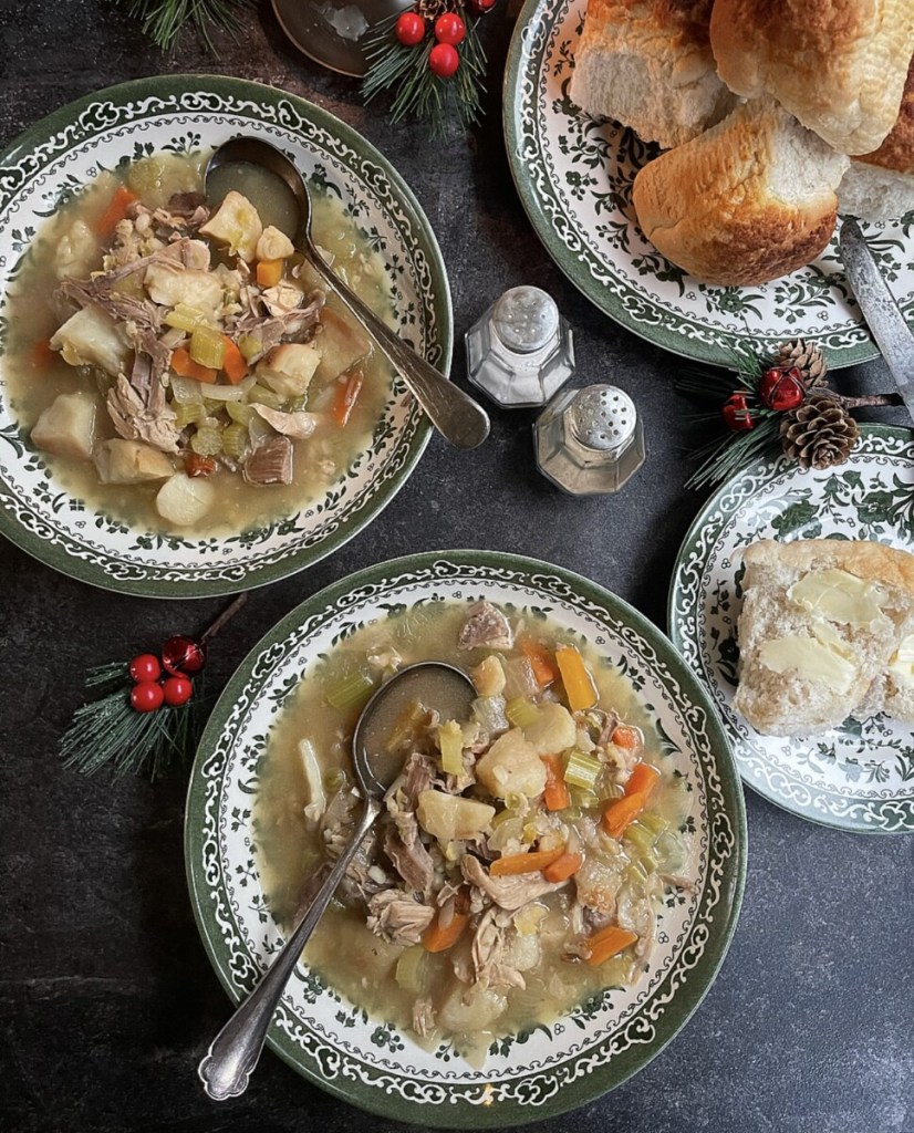 Pressure cooker leftover turkey & vegetable soup