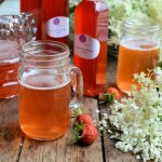 Making Elderflower and Strawberry Cordial