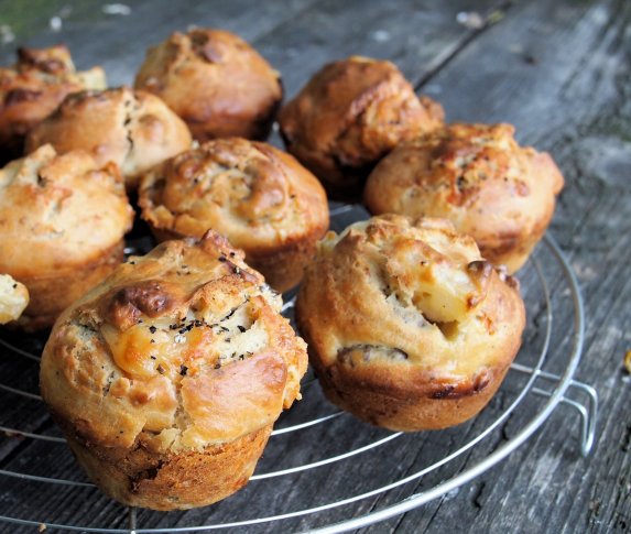 Pear,Walnut & Goat's Cheese Breakfast Buns (Muffins)