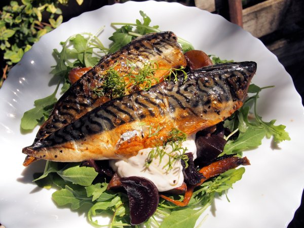 Smoked Mackerel with Hot Beetroot and Horseradish Cream