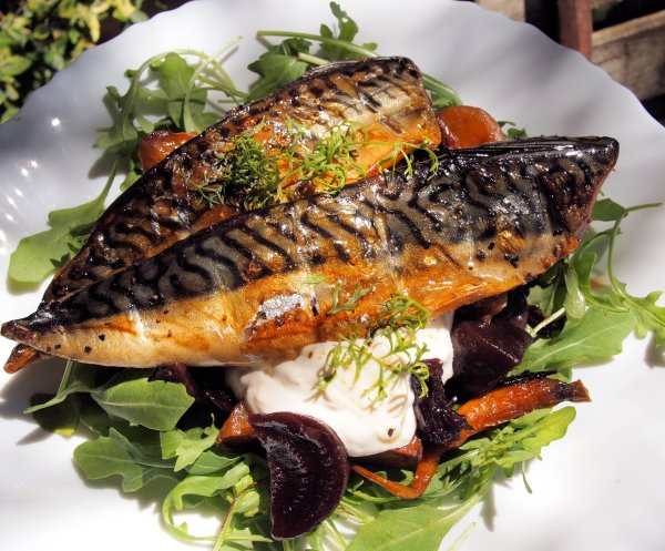 Smoked Mackerel with Hot Beetroot and Horseradish Cream