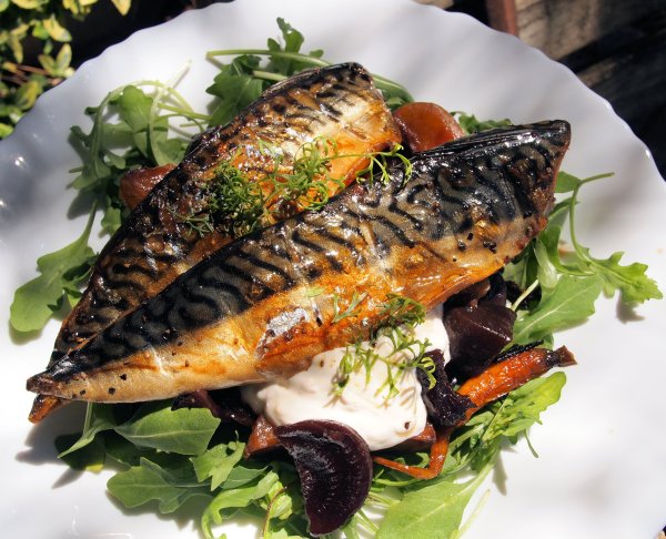 Smoked Mackerel with Hot Beetroot and Horseradish Cream