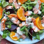 Festive Fish on Friday: Clementine and Honey Roast Salmon Salad with Wasabi Dressing Recipe