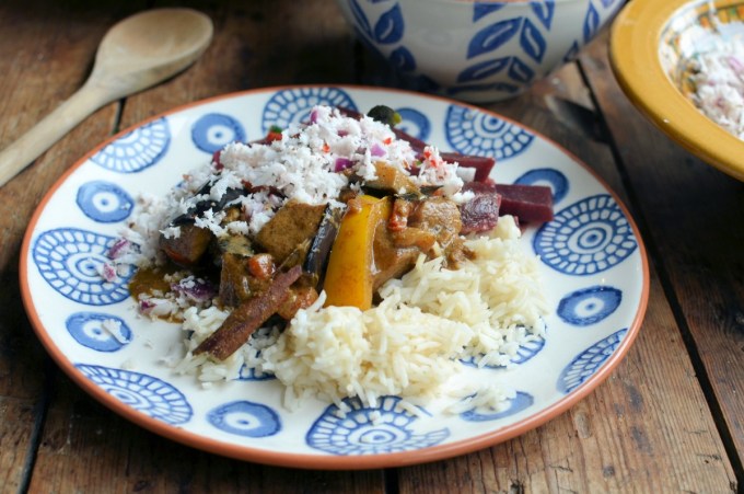 Pol Sambol and Rice and Curry