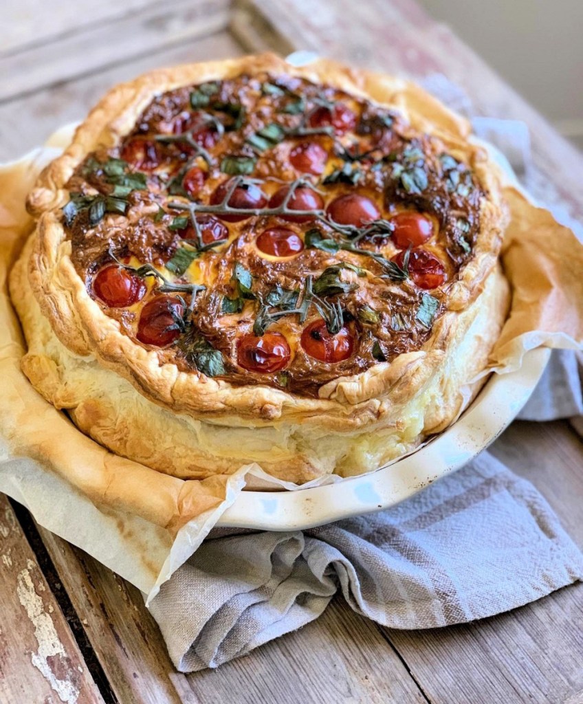 Wild Garlic & Three Cheese Tomato Tart